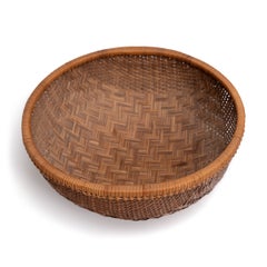 Vintage Japanese Bamboo Tray Basket