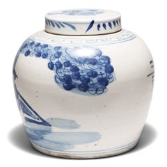Chinese Blue & White Scholar's Garden Jar