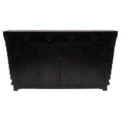 Chinese Four Drawer Scrollwork Coffer, 19th Century