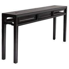 Antique Chinese Ellipse Console Table, 19th Century