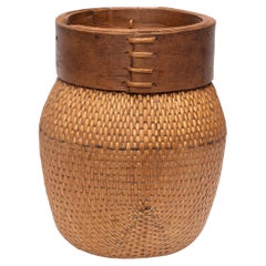 Antique Chinese Woven River Basket, Early 20th Century