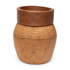 Antique Chinese Woven River Basket, Early 20th Century