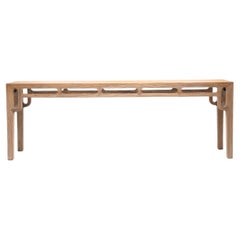 Reclaimed Wood Ellipse Cutout Console Table