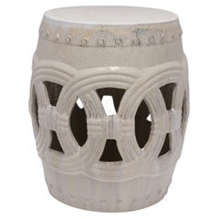 Milky White Prosperity Garden Stool