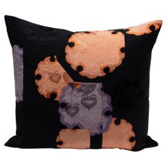 Japanese Silk Snowflake Throw Pillow