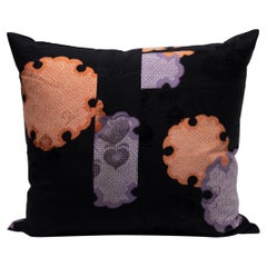 Japanese Silk Snowflake Throw Pillow