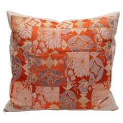 Patchwork Japanese Obi Silk Pillow