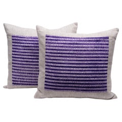 Pair of Purple Nui Shibori Throw Pillows