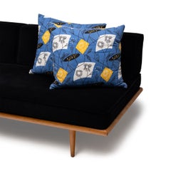 Pair of Vintage Blue Atomic Age Throw Pillows
