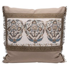 Antique Turkish Embroidery Throw Pillow