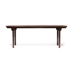 Mesa consola china antigua con patas empotradas, siglo XIX
