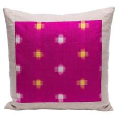 Pink Ikat Silk Throw Pillow