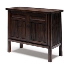 Vintage Chinese Keeper's Cabinet with Bamboo Panels