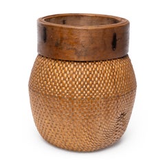 Antique Chinese Woven River Basket, Early 20th Century