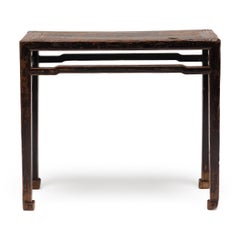 Antique Chinese Spiral Foot Half Table, 19th Century