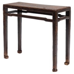 Antique Chinese Spiral Foot Half Table, 19th Century