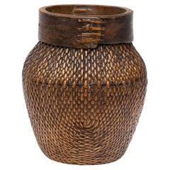 Antique Chinese Woven River Basket, Early 20th Century