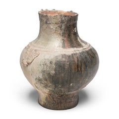 Chinese Iridescent Green Glazed Hu Vase, Han Dynasty