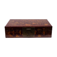 Antique Chinese Gilt Palace Courtyard Lockbox