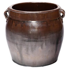 Antique Chinese Drip Glaze Kitchen Jar, Early 20th Century