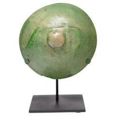 Chinese Ming Dynasty Green Glazed Jar Lid, 15th Century