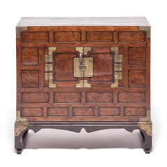 Pair of Korean Two-Door Chests with Stands