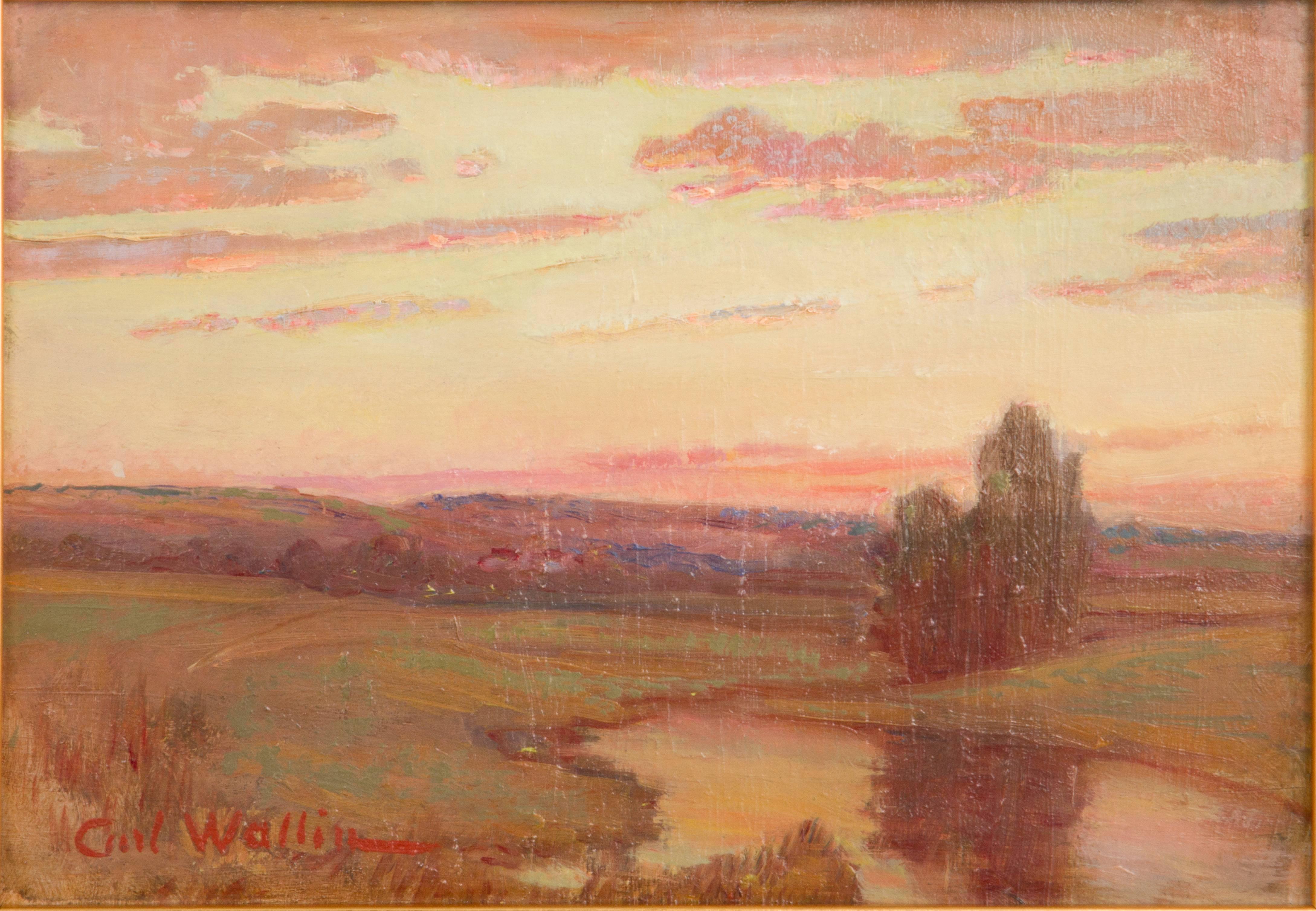 Wallin was a Swedish American painter living in Chicago. His early work was more traditional and later he became more of a symbolist. This is a wonderful painting capturing the light of pre-dusk.