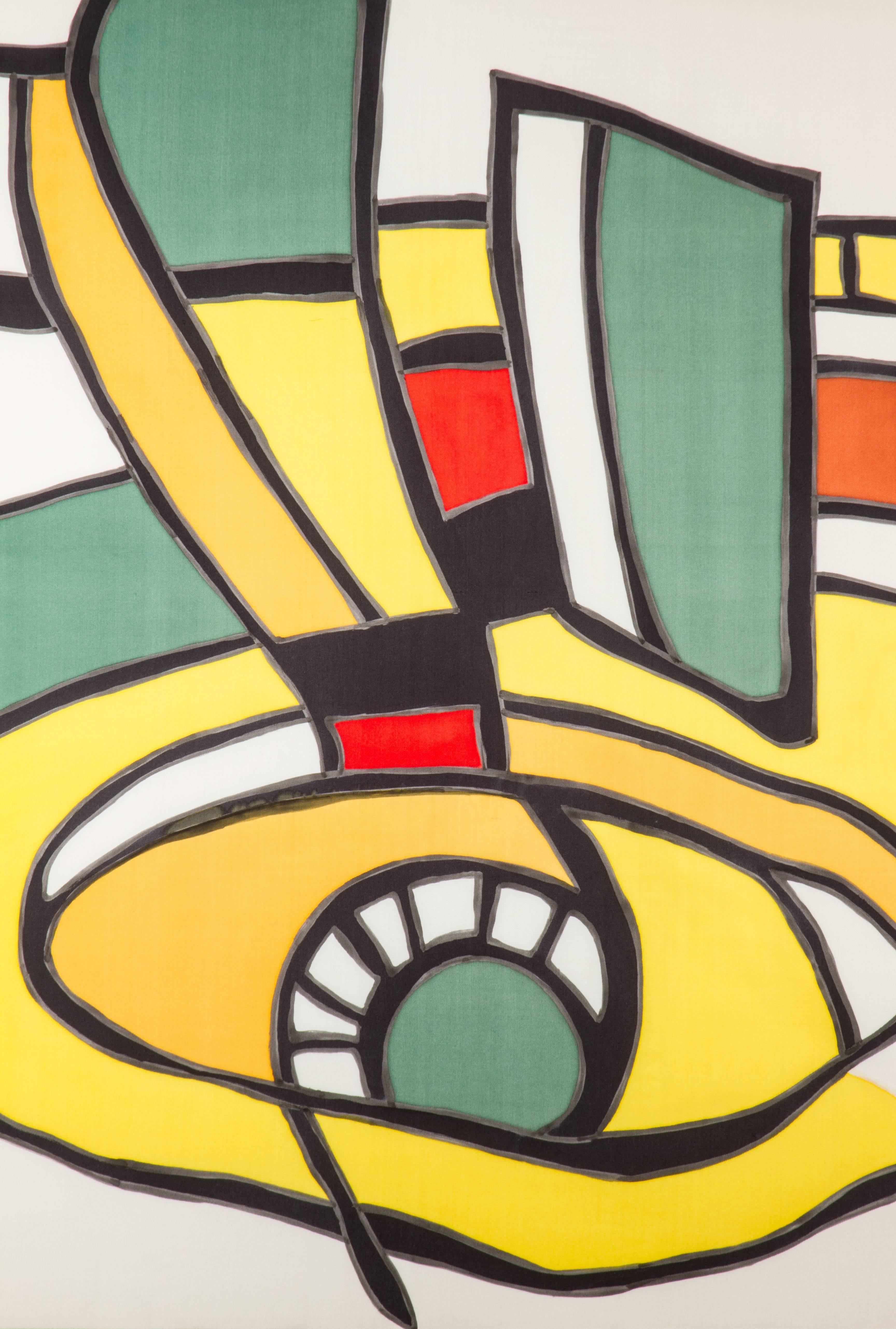  Abstract Framed Silk After Fernand Leger In Excellent Condition In Chicago, IL