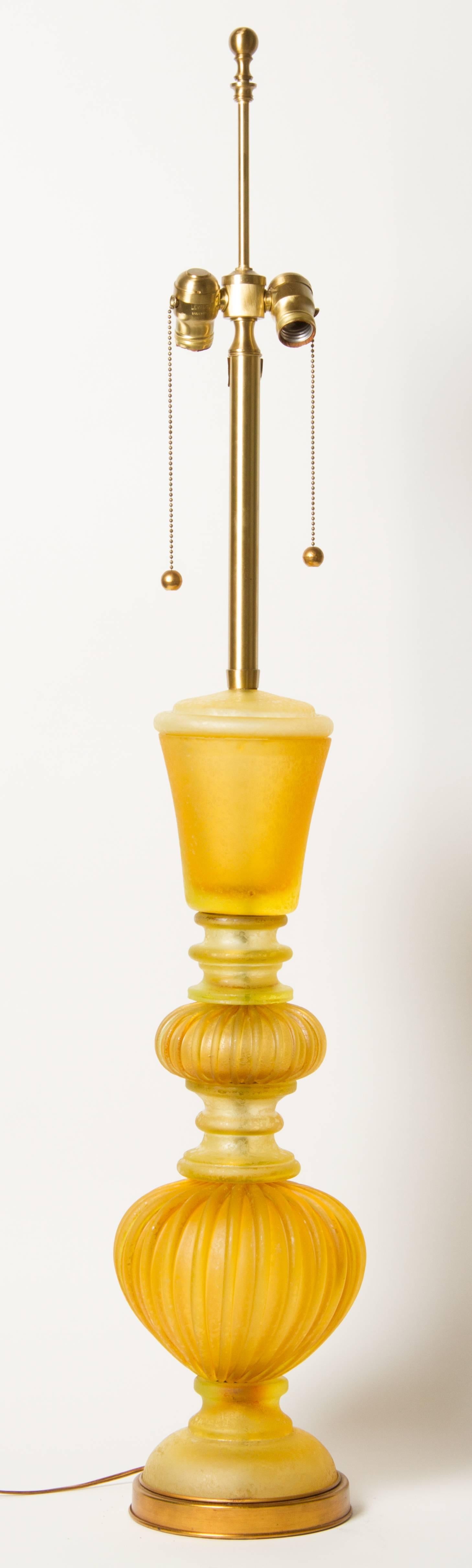 Mid-20th Century Marbro Murano Italian Glass Corroso Lamp