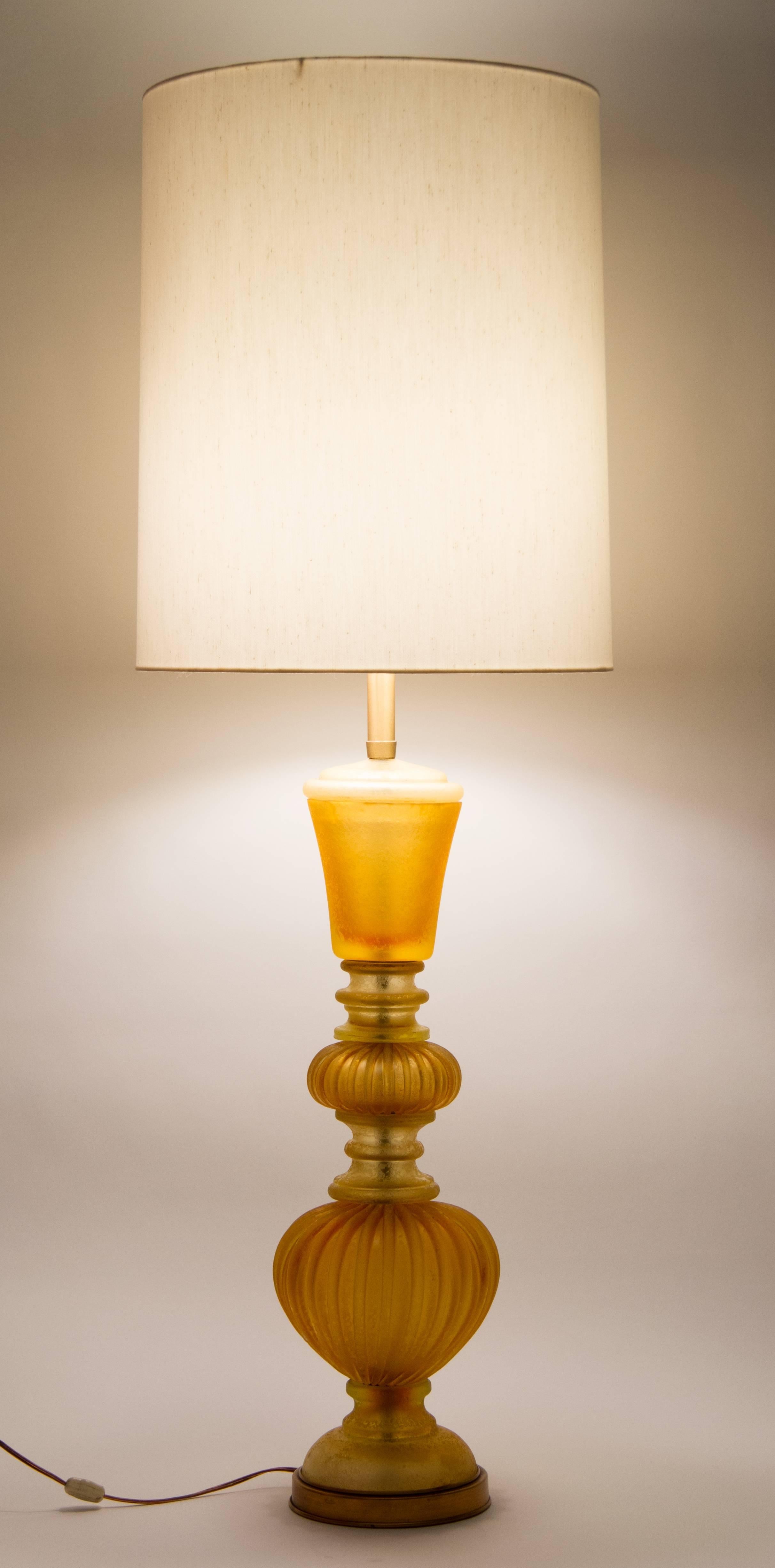 Marbro Murano Italian Glass Corroso Lamp In Excellent Condition In Chicago, IL