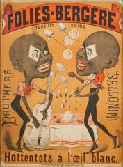 Rare French 1880's Folies-Bergere Poster of the Brothers Bellonini