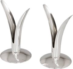 Vintage Pair of Mid Century Sterling Silver Candlesticks by Sciarrotta