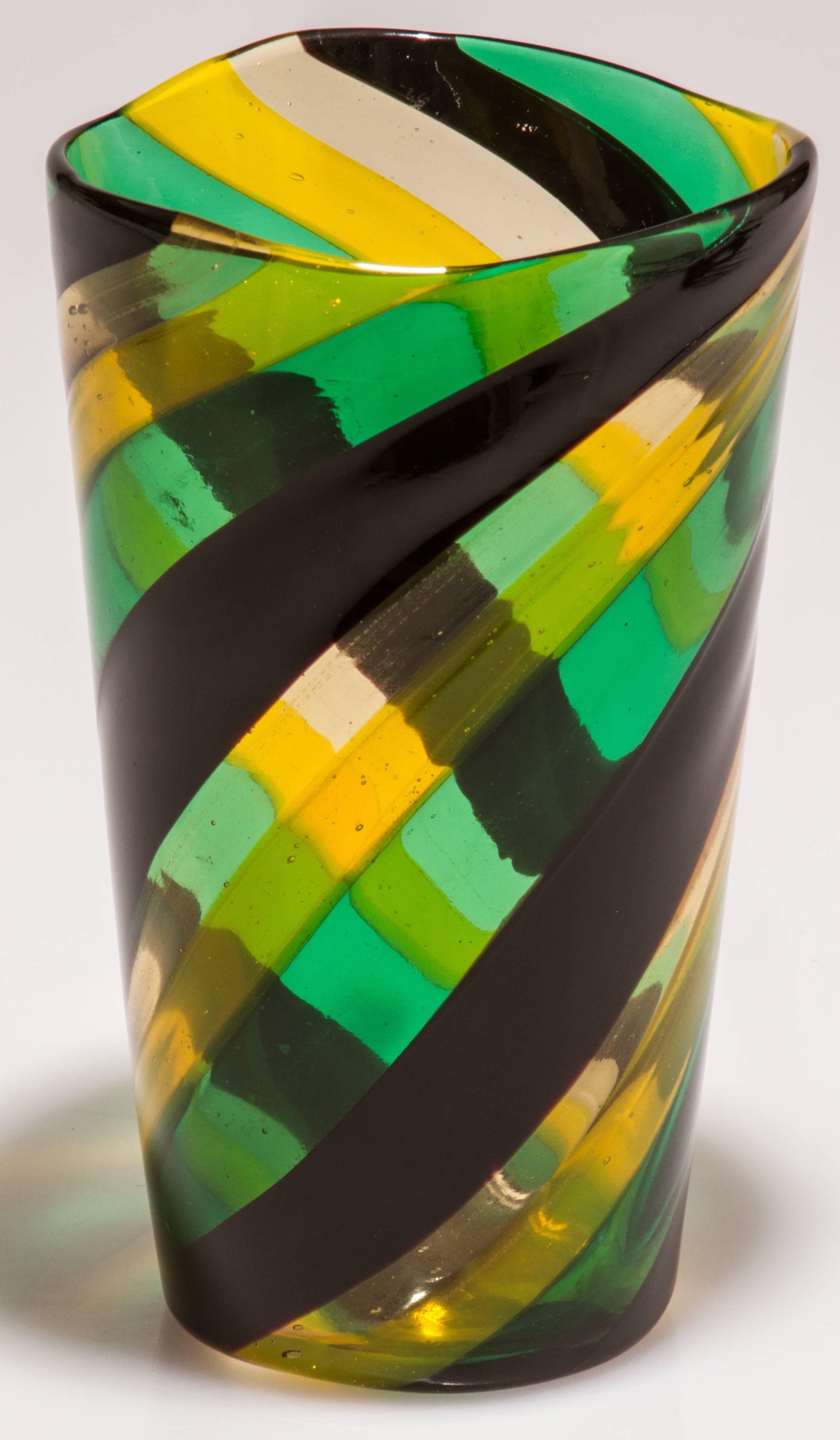 Fasce Ritorte Vase by Fulvio Bianconi for Venini In Excellent Condition In Chicago, IL