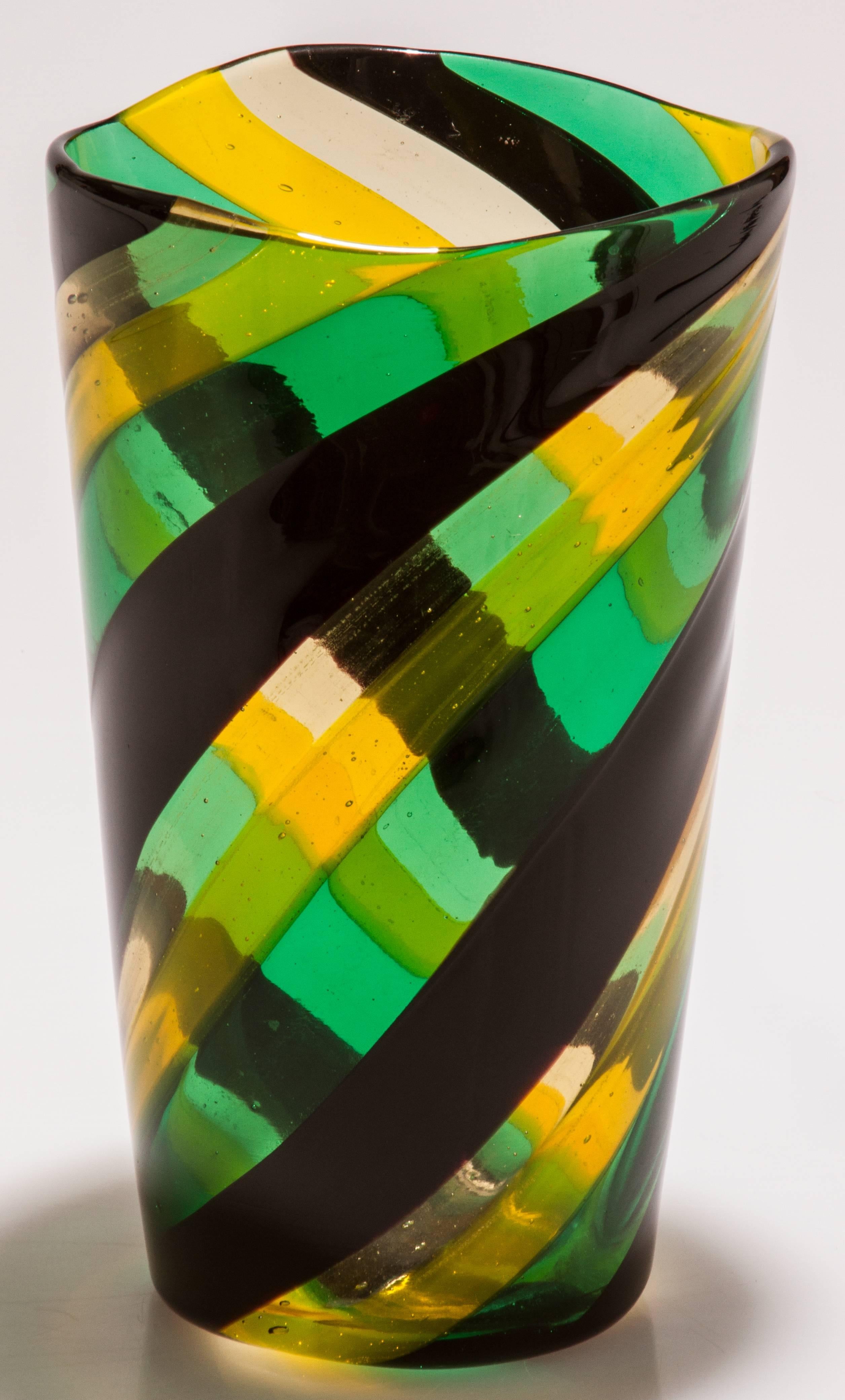 Mid-20th Century Fasce Ritorte Vase by Fulvio Bianconi for Venini