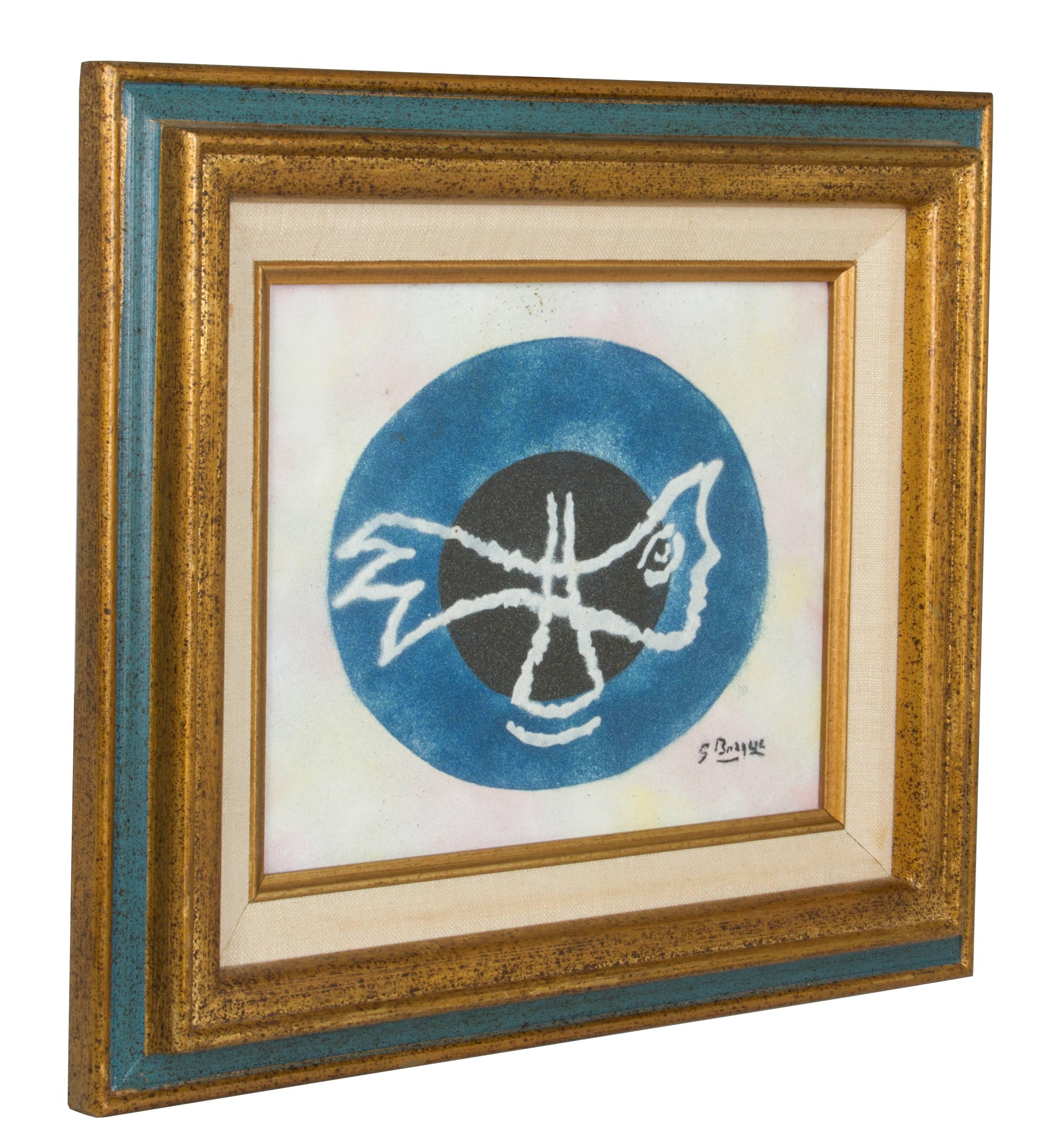 Mid-20th Century Enamel After Georges Braque For Sale