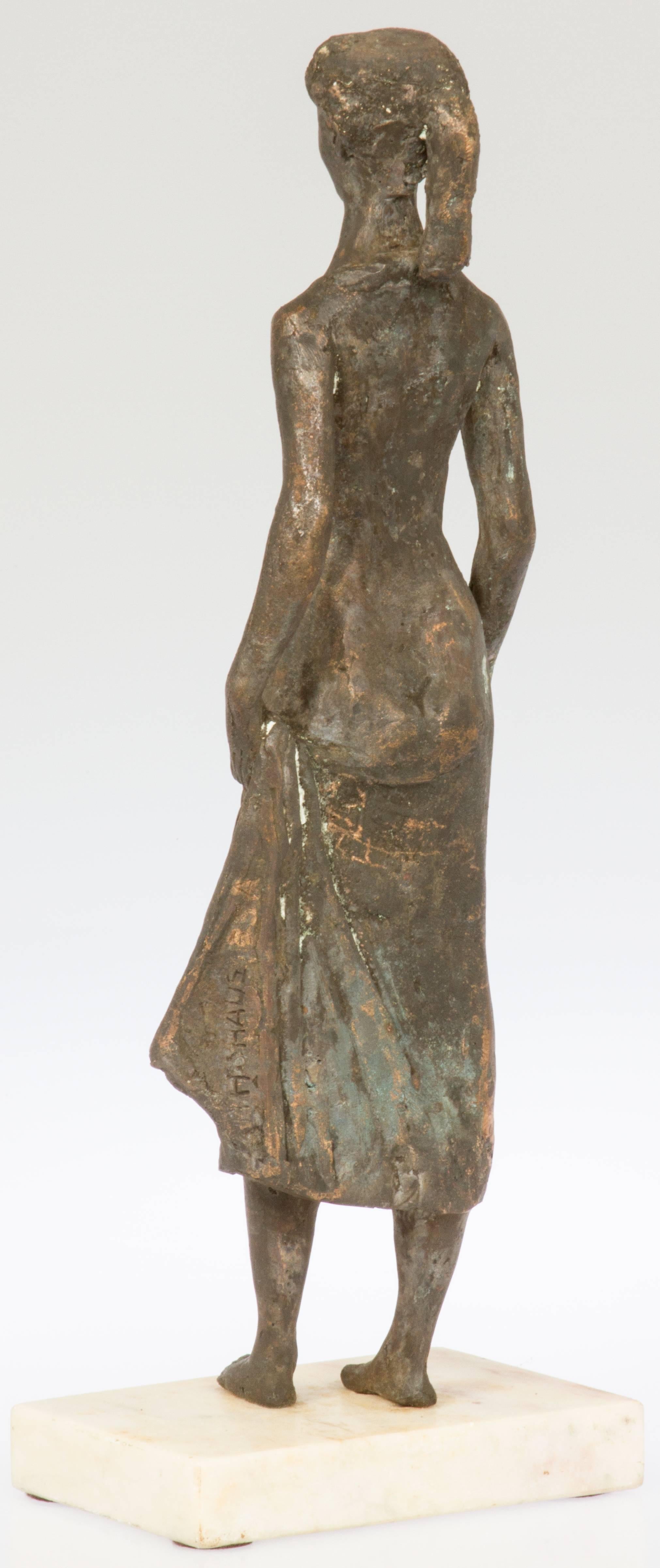 Bronze Herman Hohaus Sculpture of a Woman on Marble For Sale