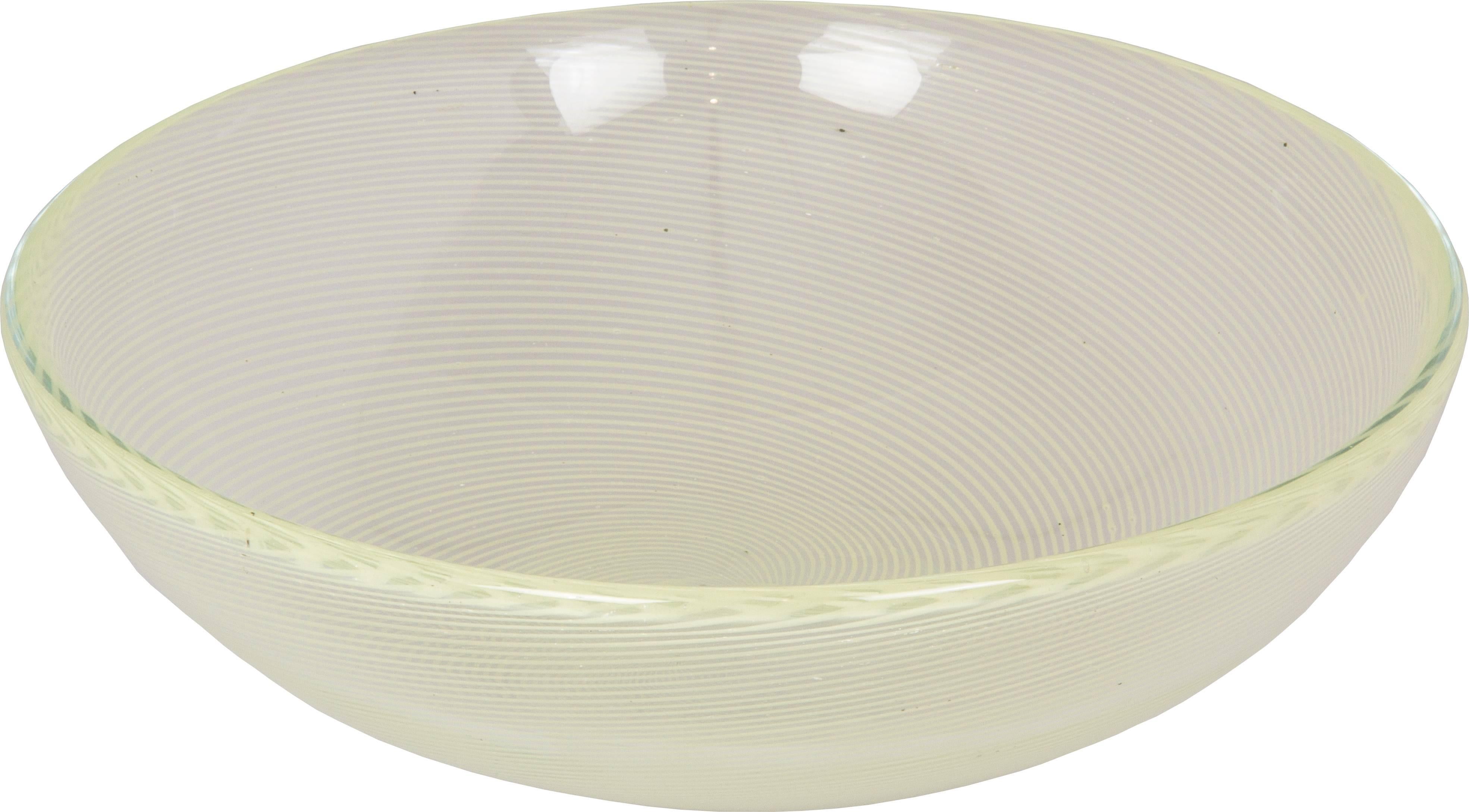 Large Murano Lattisimo Oval Centerpiece Bowl For Sale 2