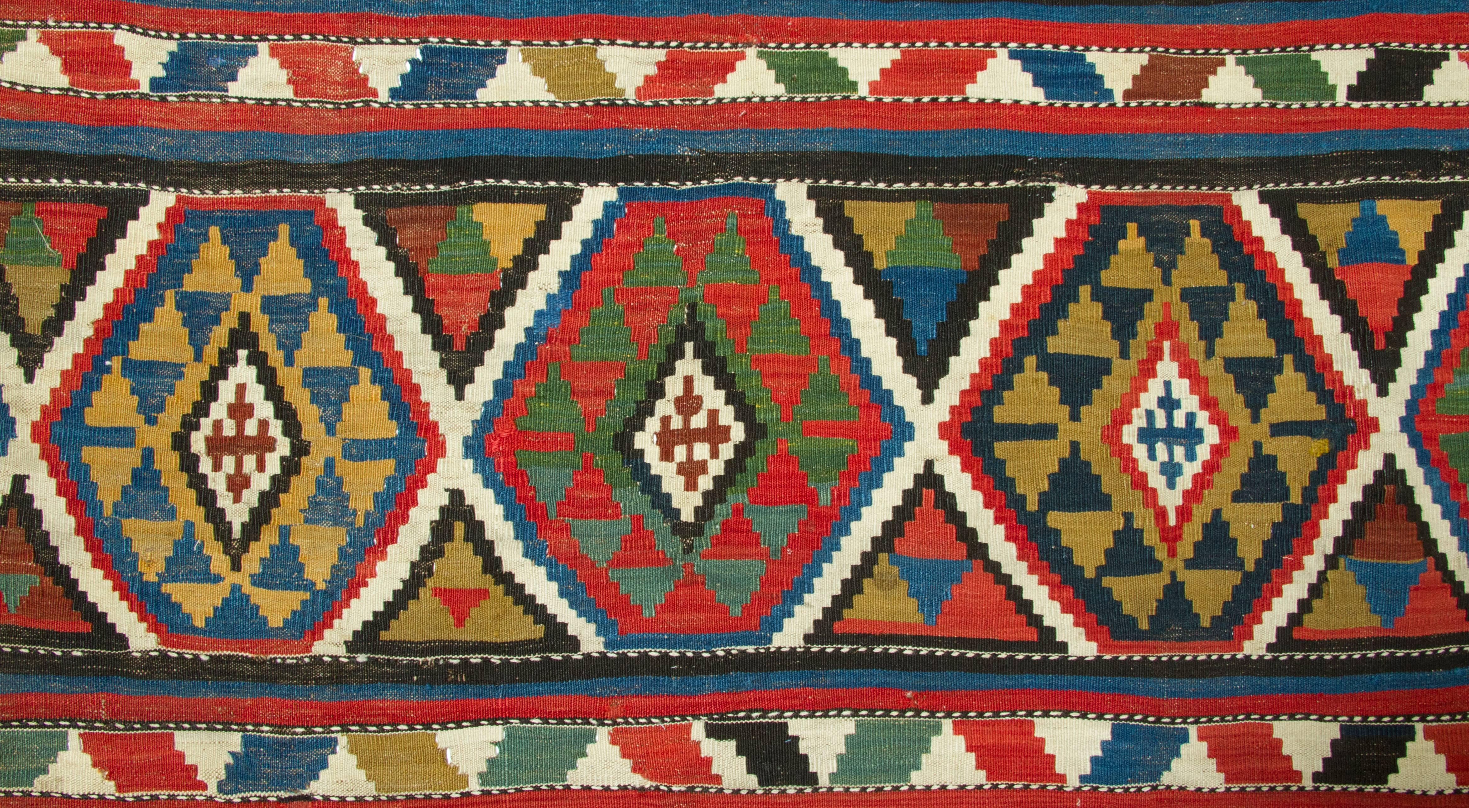 19th Century Antique Shirvan Kilim Rug For Sale