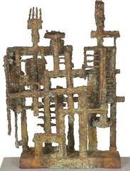 Mid-Century Brutalist Bronze Sculpture by Canevari "Etrusicans"