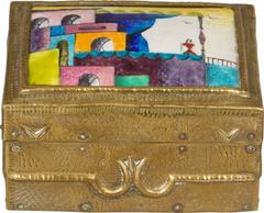 Hagenauer Hand-Hammered Box with Enameled Lid