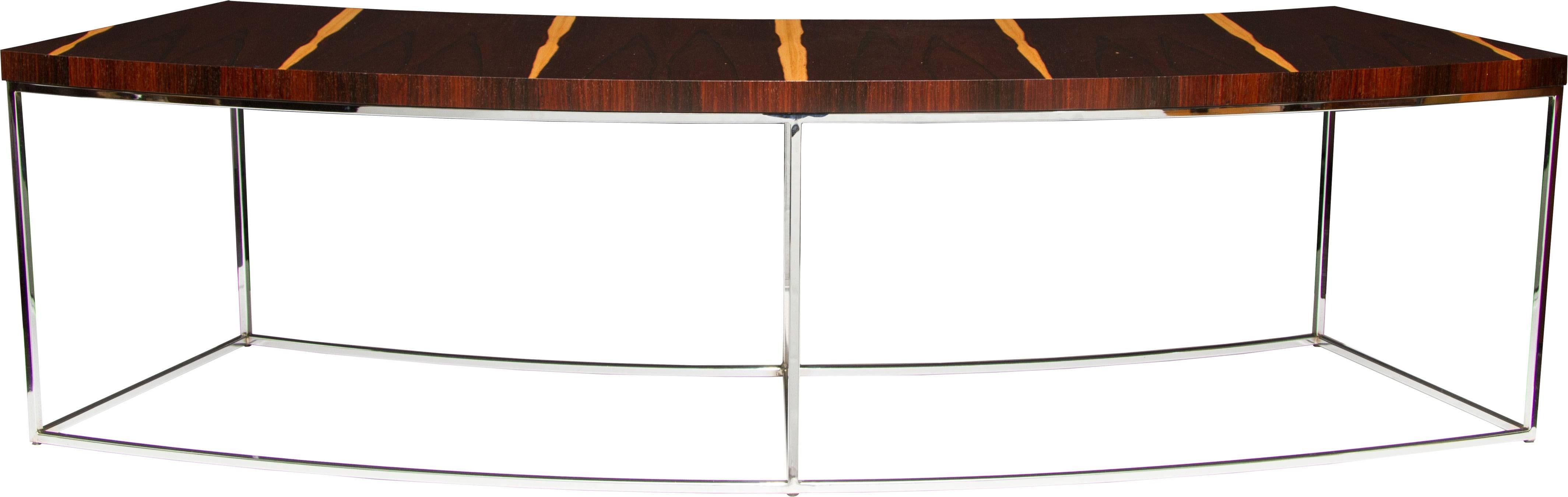 Milo Baughman Curved Rosewood Veneer Table In Excellent Condition In Chicago, IL