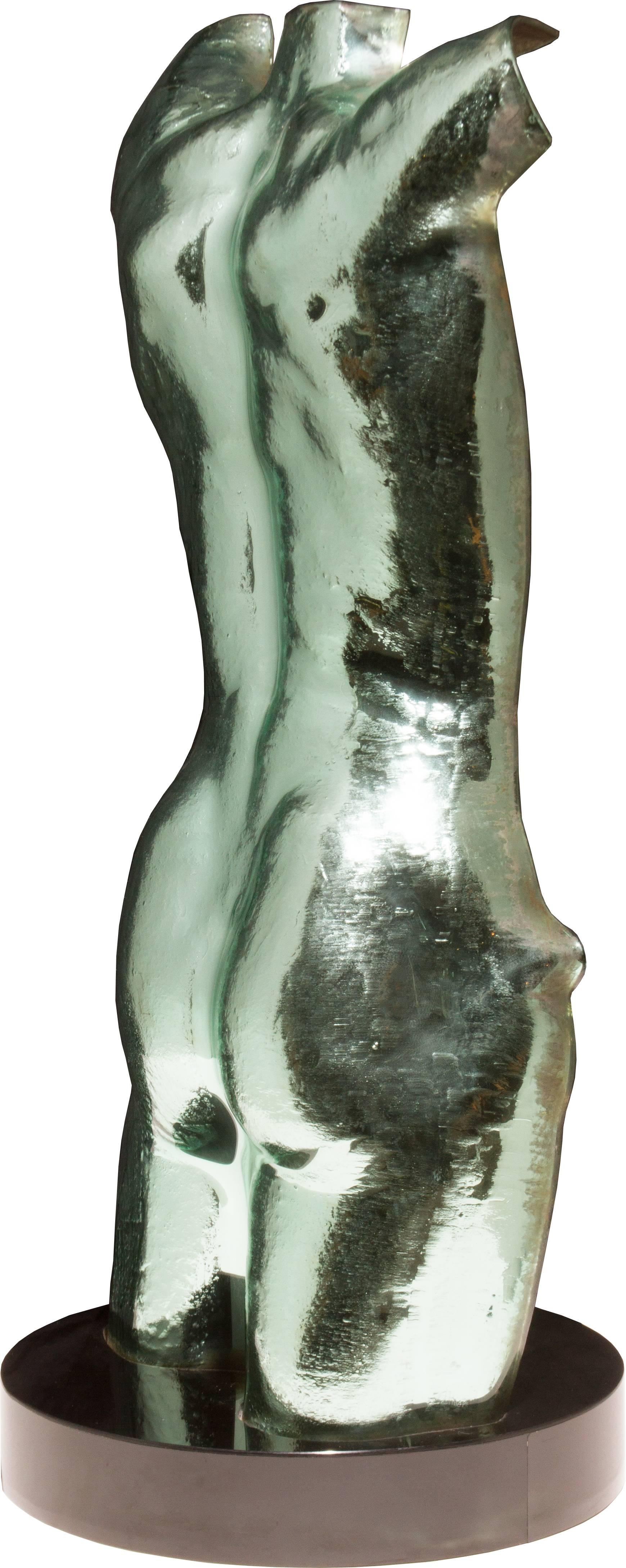 Modernist Glass Male Torso In Excellent Condition For Sale In Chicago, IL