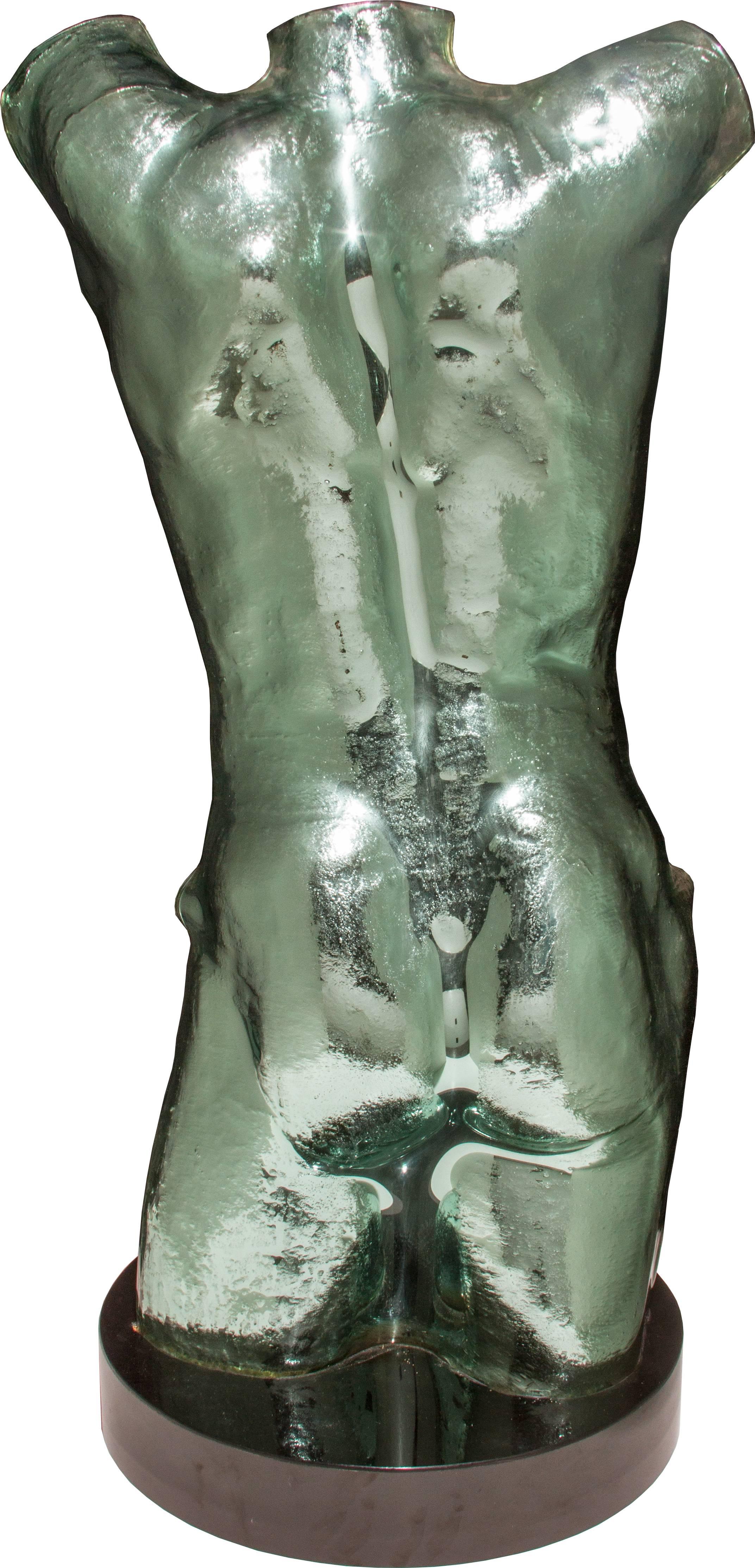 Modernist Glass Male Torso For Sale 1