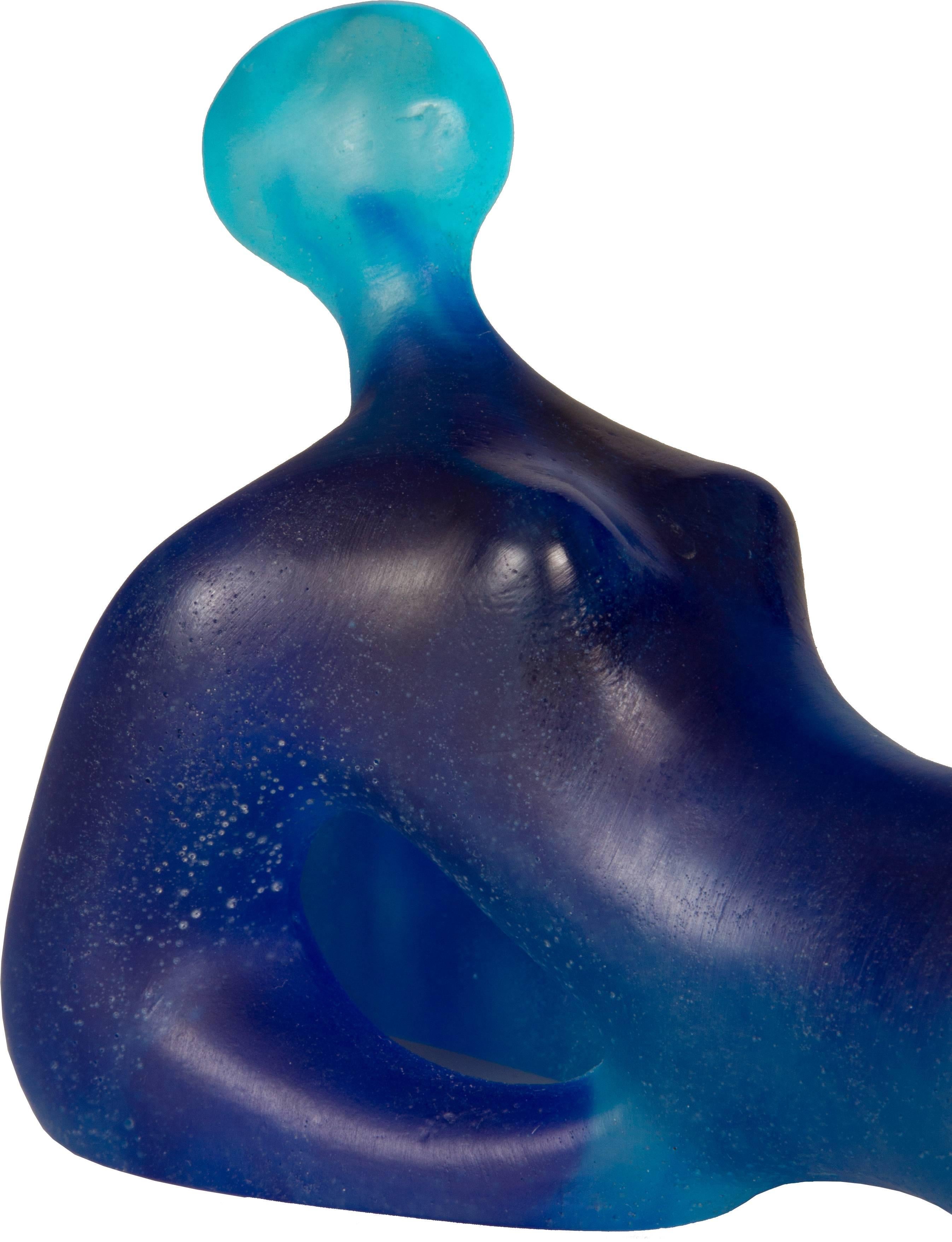 This is a beautiful reclining nude made for Daum by Anne Laure de Capo de Feltre and is signed C. de Feltre. It has a very Henry Moore feel.