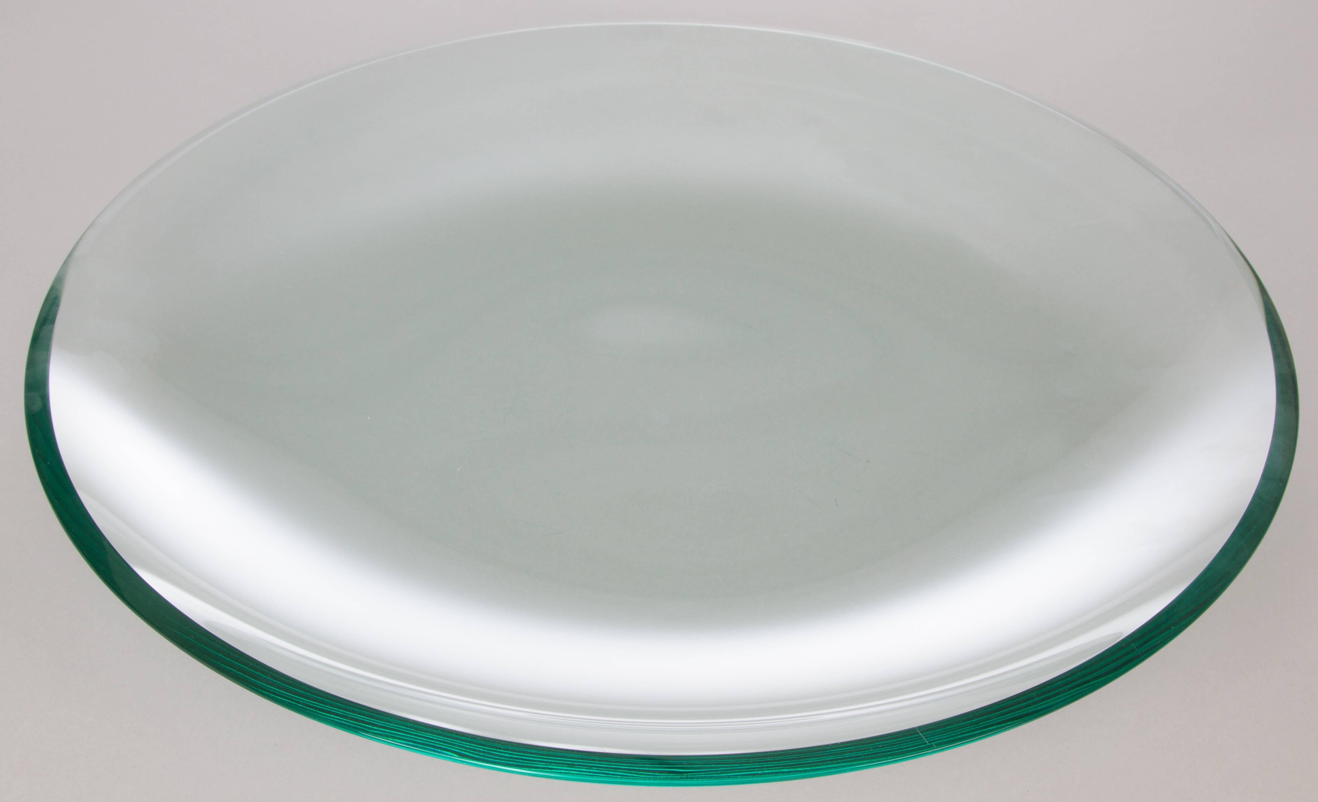 Fontana Arte Round Glass Dish or Low Large Bowl For Sale 1