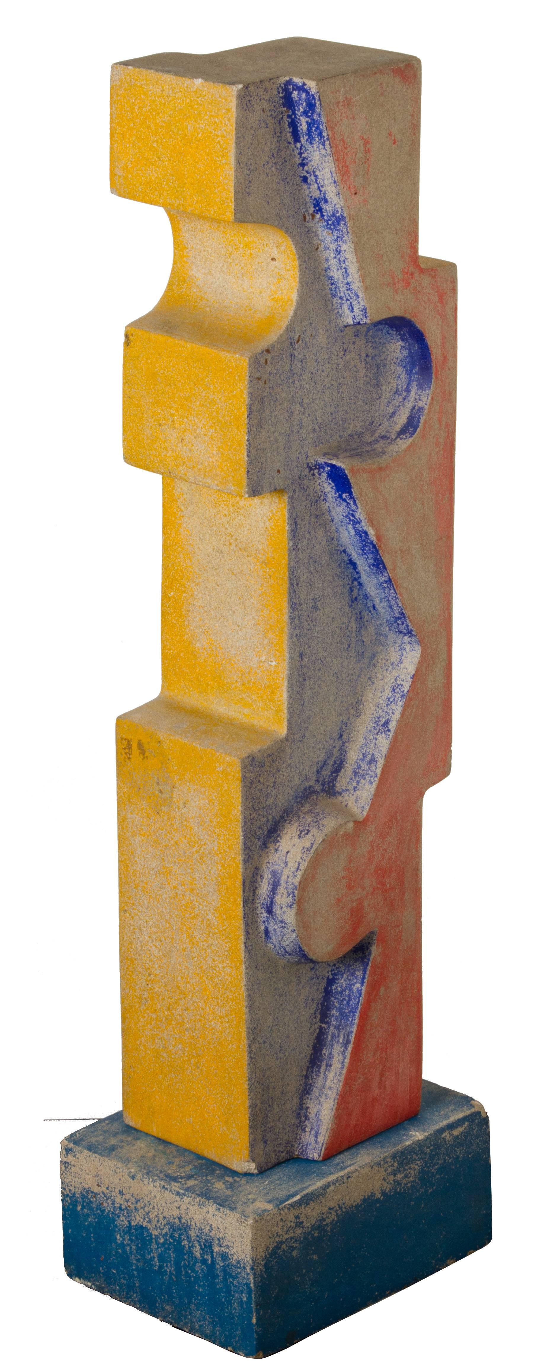 Cement Cubist Sculpture  For Sale