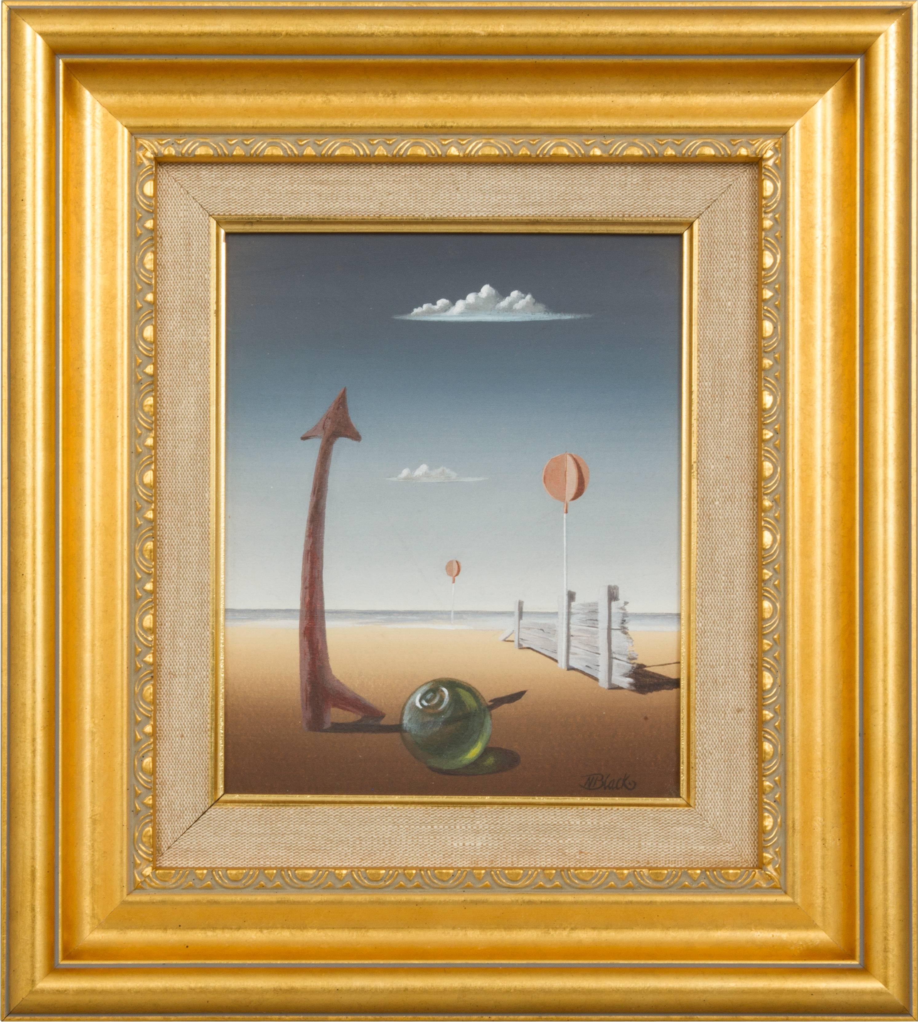 This is a beach scene with phallic imagery by Norman Black. The actual image is 4.38