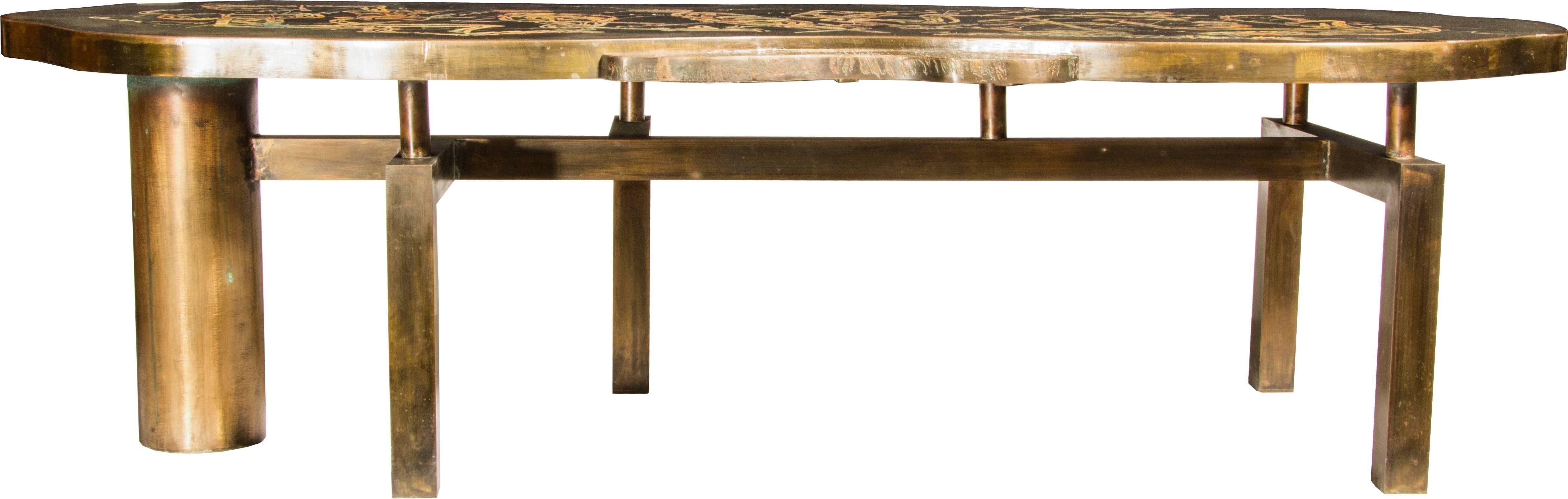 Late 20th Century Bronze Laverne Custom Table with a Musical Motif