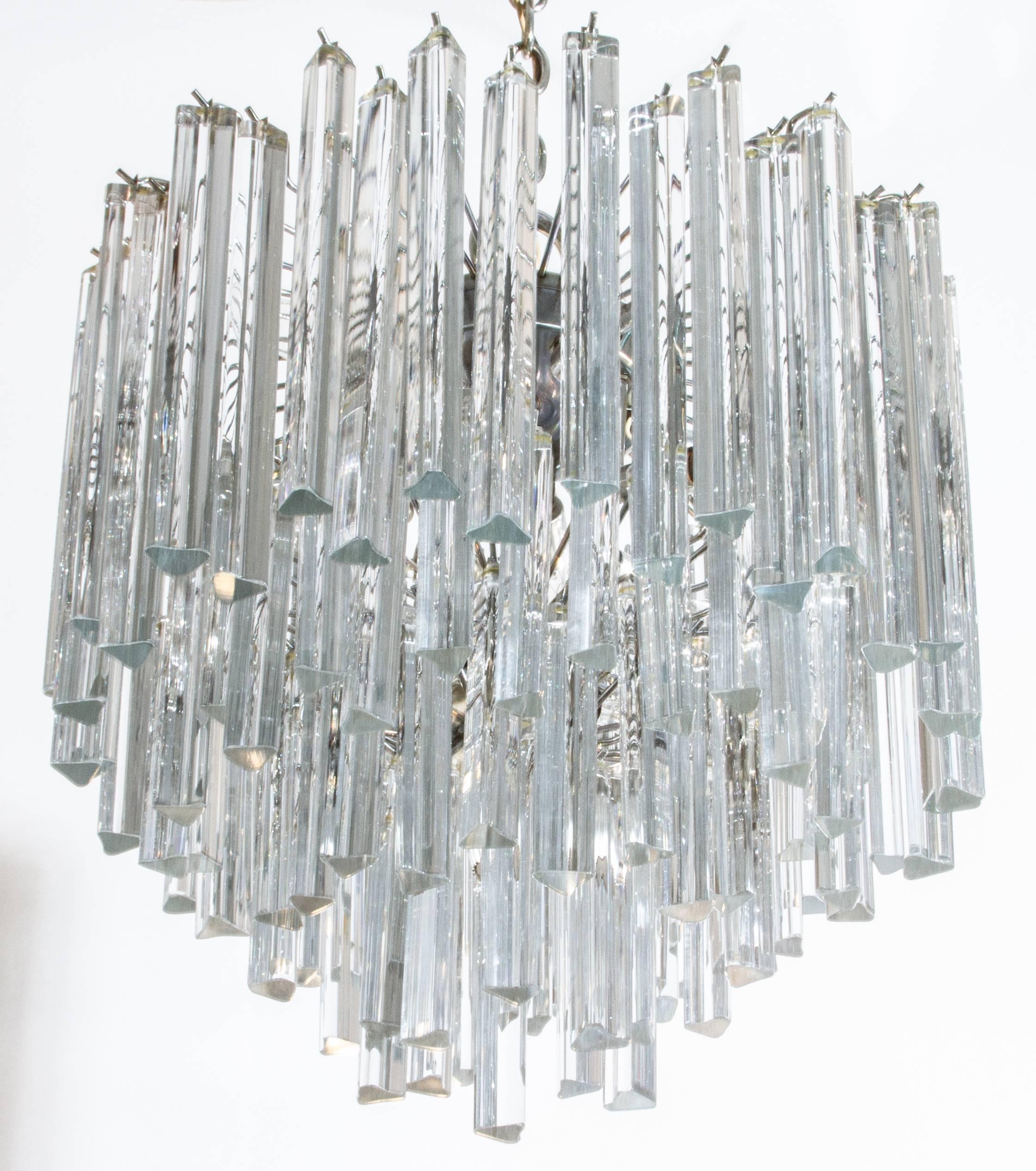 Italian 1970s Venini for Camer Crystal Chandelier