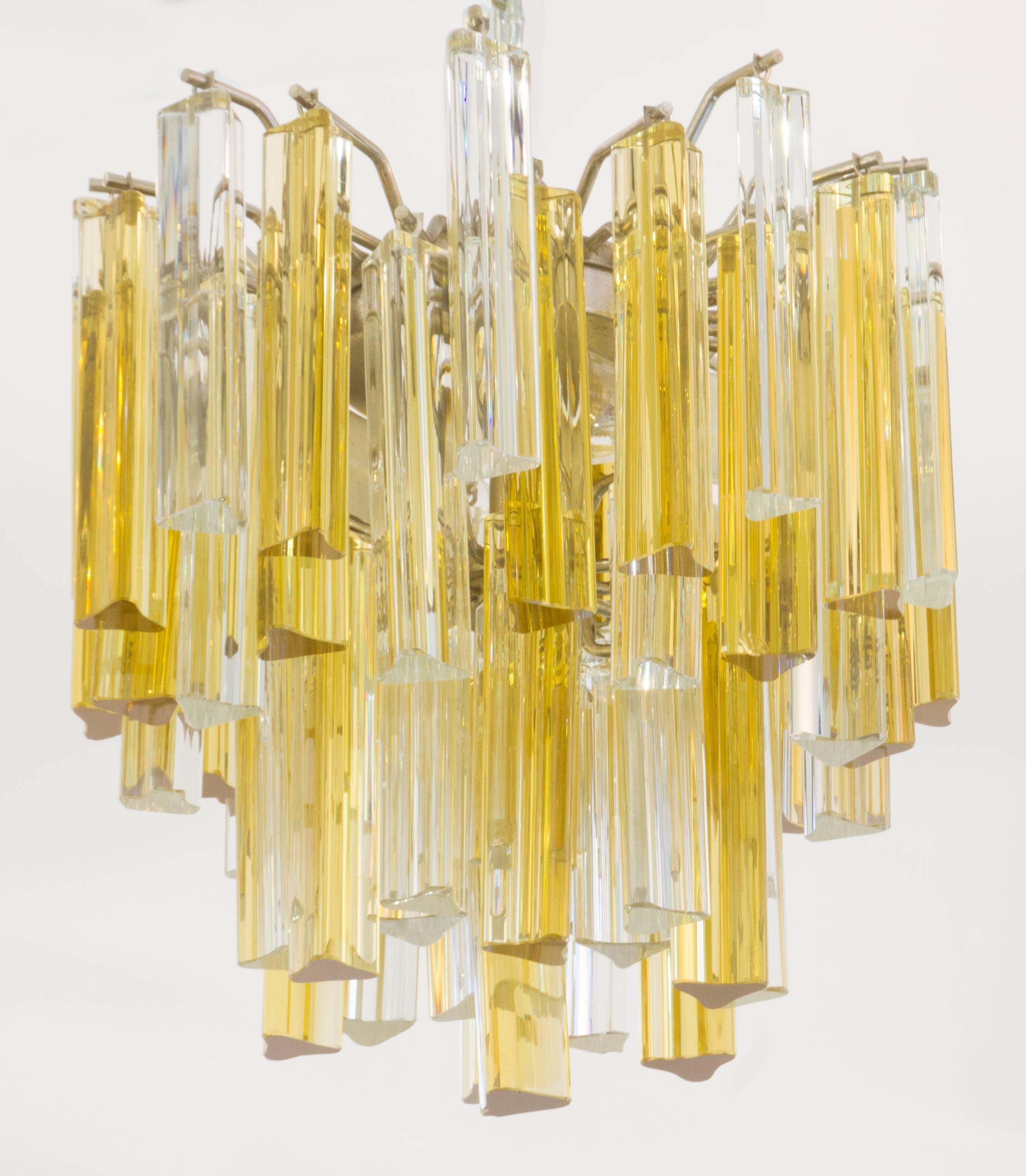 Mid-Century Venini for Camer Crystal Chandelier In Good Condition For Sale In Chicago, IL